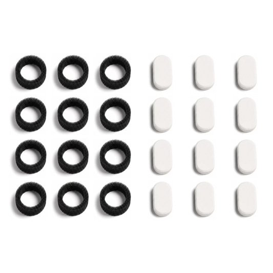 12 sponge filters and 12 carbon tablets